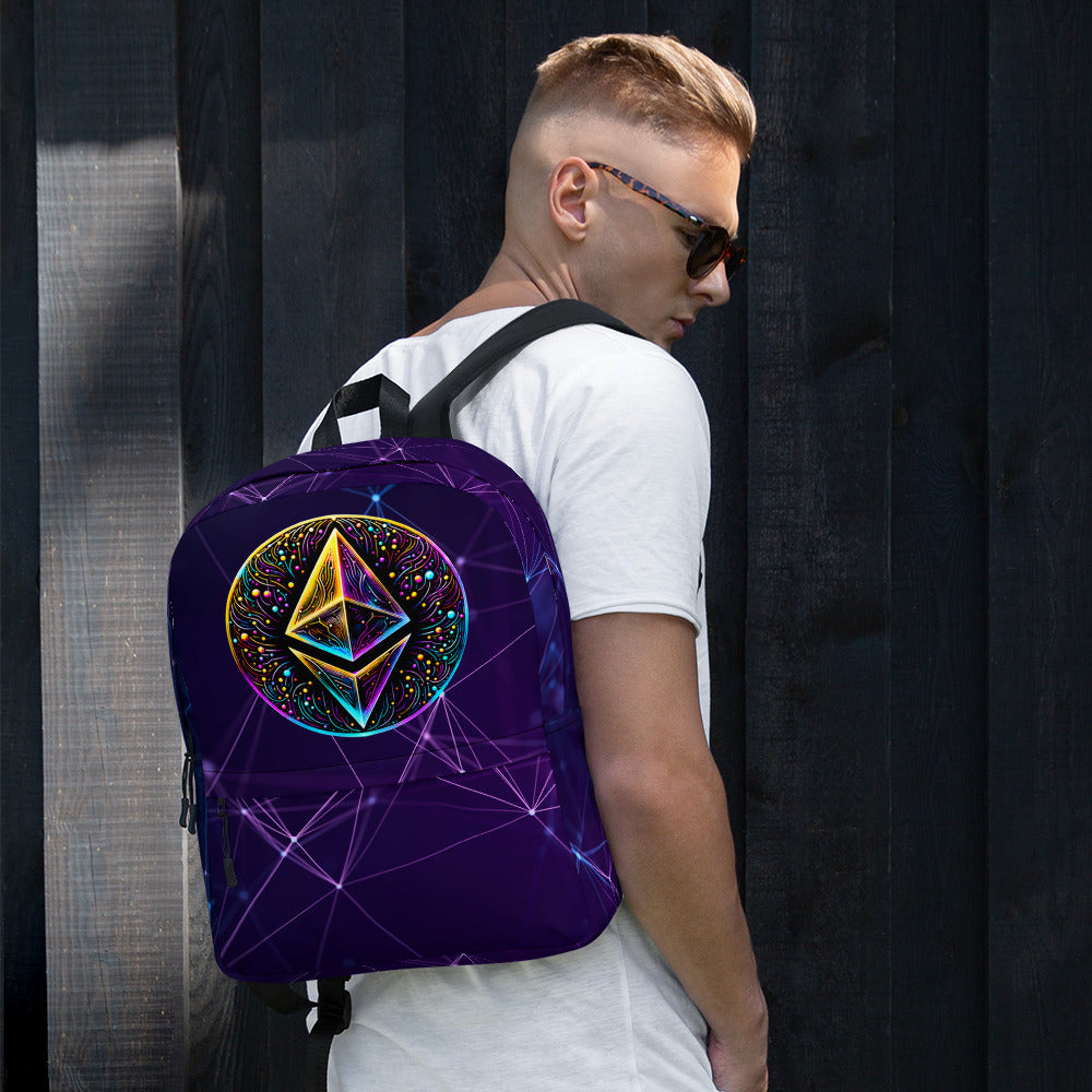 Whimsical Ethereum ETH Altcoin Crypto Symbol Backpack Bag