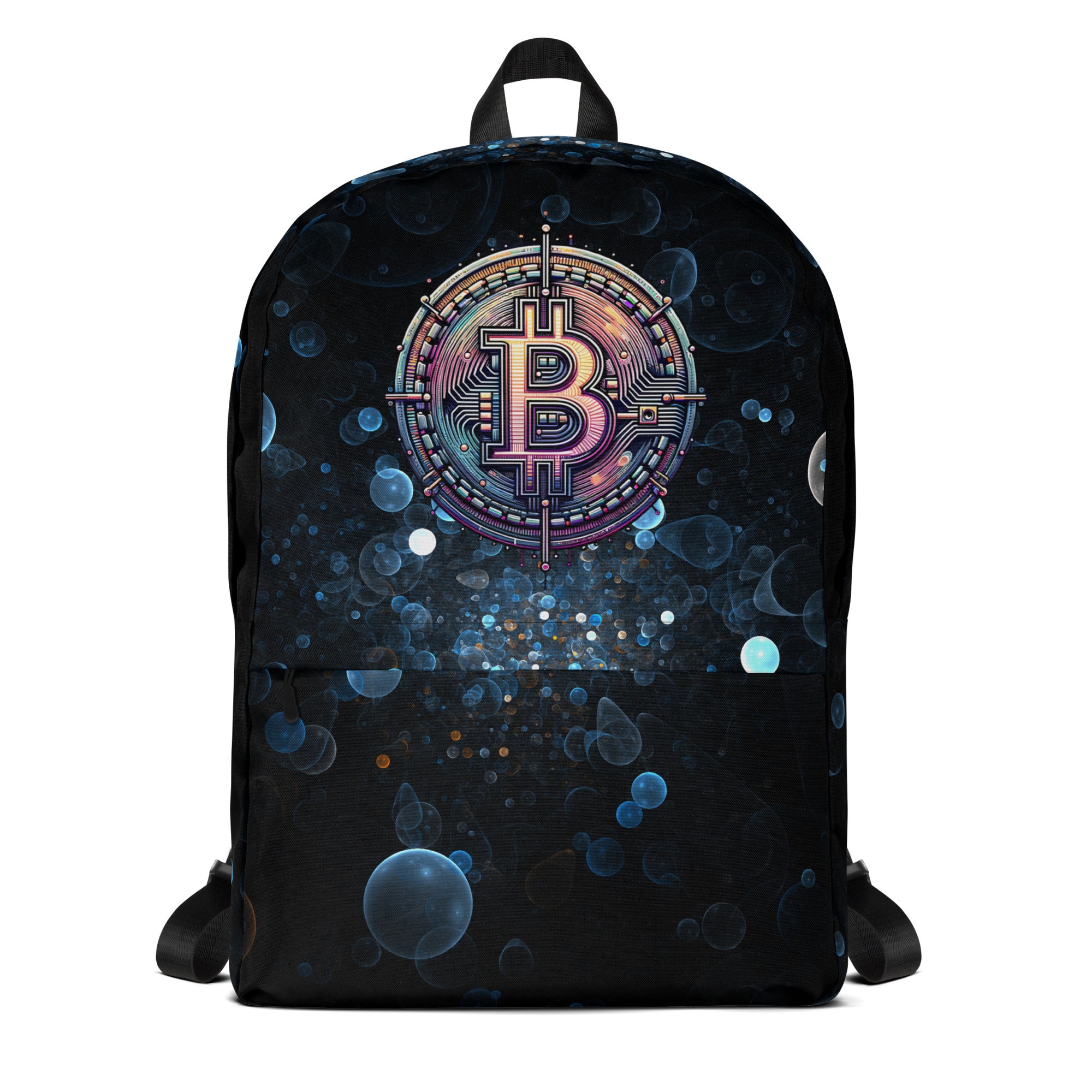 Futuristic Wired Bitcoin BTC Digital Crypto Backpack Bag