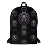 All-Seeing Eye artwork on unisex backpack, front view