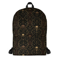 Skull Carnival artwork on unisex backpack, front view