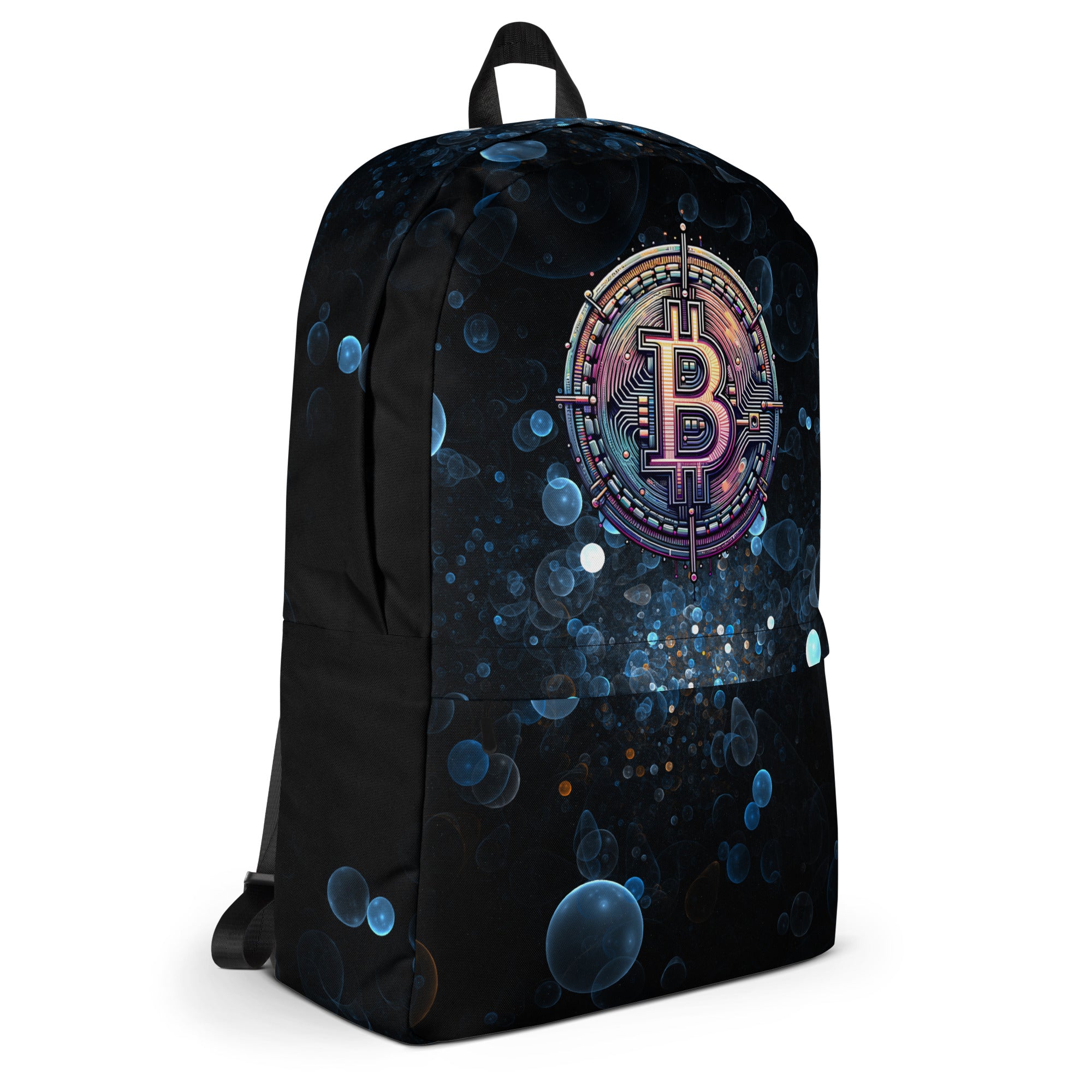 Futuristic Wired Bitcoin BTC Digital Crypto Backpack Bag