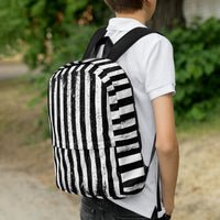 Distressed Vertical Stripes backpack, right-side view