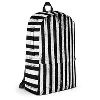 Distressed Vertical Stripes backpack, right-side view
