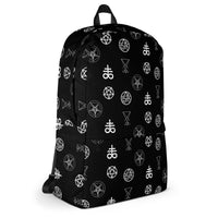 Demonology Occult Symbols backpack, right-side view