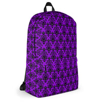 Purple Haunted Mansion backpack, right-side view