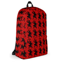 Red Krampus backpack, right-side view