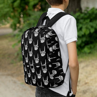 Devil Horns Bone Hand backpack, right-side view