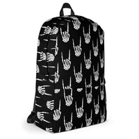 Devil Horns Bone Hand backpack, right-side view