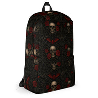 Skulls Bats Roses & Ravens backpack, right-side view