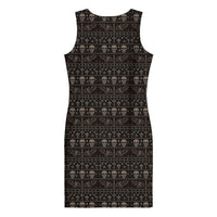 Skulls & Bats Christmas Pattern pattern on women's bodycon dress, back view