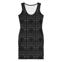 Baby Krampus Christmas Pattern pattern on women's bodycon dress, front view