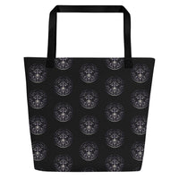 All-Seeing Eye all-over pattern on unisex tote bag, back view