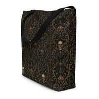 Skull Carnival artwork on unisex tote bag, front view