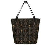 Skull Carnival artwork on unisex tote bag, front view