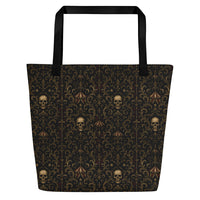 Skull Carnival artwork on unisex tote bag, front view