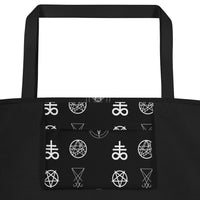 Large polyester tote bag with inside pocket detail