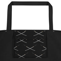 Large polyester tote bag with inside pocket detail