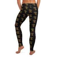 Eye of Ra pattern on women's leggings, back view