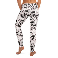 Hearse & Coffin pattern on women's leggings, back view