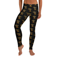 Eye of Ra pattern on women's leggings, front view