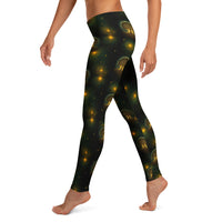 Tree of Life pattern on women's leggings, left-side view