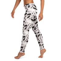 Hearse & Coffin pattern on women's leggings, left-side view