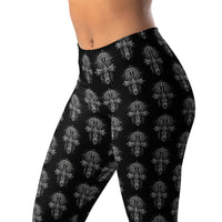 Egyptian Ankh pattern on women's leggings, left-front view