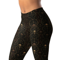 Skull Carnival pattern on women's leggings, left-front view