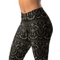 Krampus Christmas Pattern pattern on women's leggings, left-front view