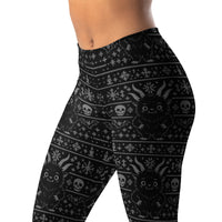 Baby Krampus Christmas Pattern pattern on women's leggings, left-front view