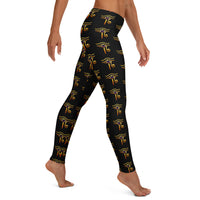 Eye of Ra pattern on women's leggings, right-side view