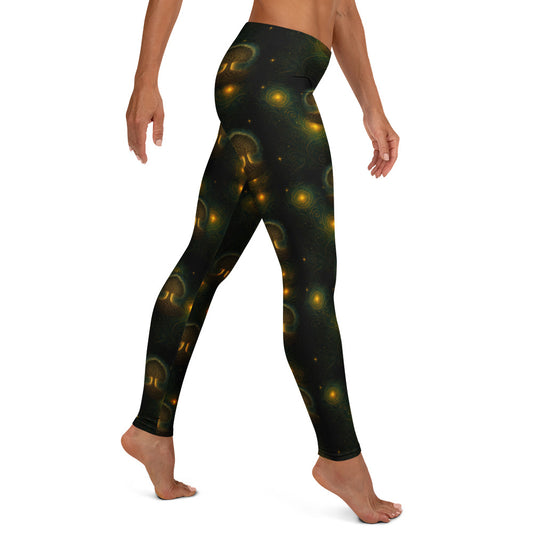 Tree of Life pattern on women's leggings, right-side view