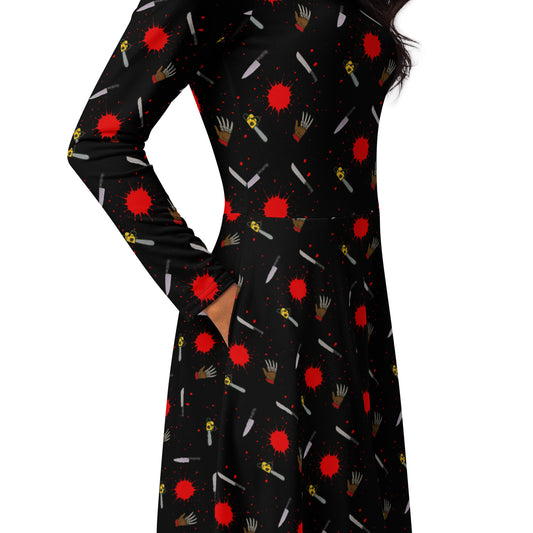 Women's long-sleeve midi dress product details