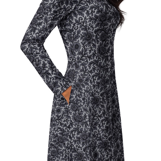 Women's long-sleeve midi dress product details