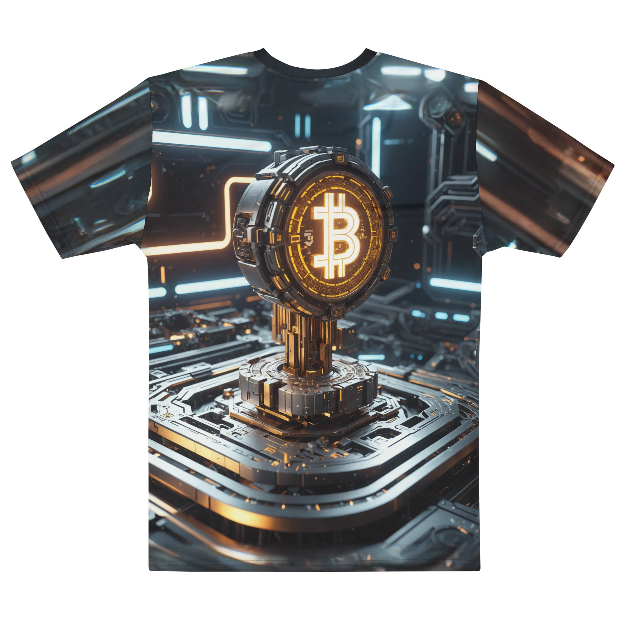 Futuristic Bitcoin Microchip BTC Symbol Men's t-shirt All Over Print