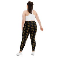 Eye of Ra pattern on plus size women's leggings, back view
