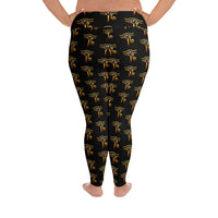 Eye of Ra pattern on plus size women's leggings, back view