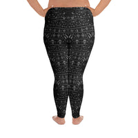 Baby Krampus Christmas Pattern pattern on plus size women's leggings, back view