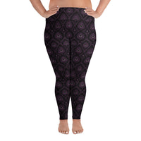 All-Seeing Eye pattern on plus size women's leggings, front view