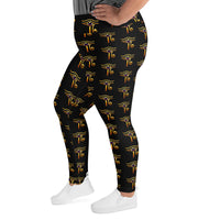 Eye of Ra pattern on plus size women's leggings, left-side view