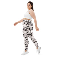 Hearse & Coffin pattern on plus size women's leggings, left-side view
