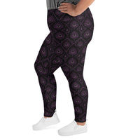 All-Seeing Eye pattern on plus size women's leggings, left-side view