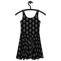 Egyptian Ankh pattern on women's skater dress, back view