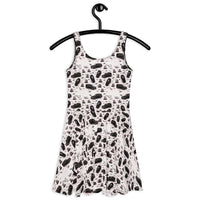Hearse & Coffin pattern on women's skater dress, back view