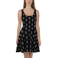Egyptian Ankh pattern on women's skater dress, front view