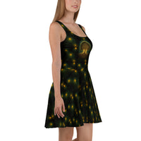 Tree of Life pattern on women's skater dress, right-side view