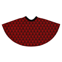 Red Haunted Mansion pattern on women's skater skirt, back view