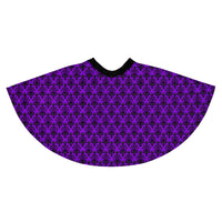 Purple Haunted Mansion pattern on women's skater skirt, back view