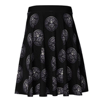 All-Seeing Eye Medallions pattern on women's skater skirt, back view