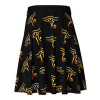 Eye of Ra pattern on women's skater skirt, back view